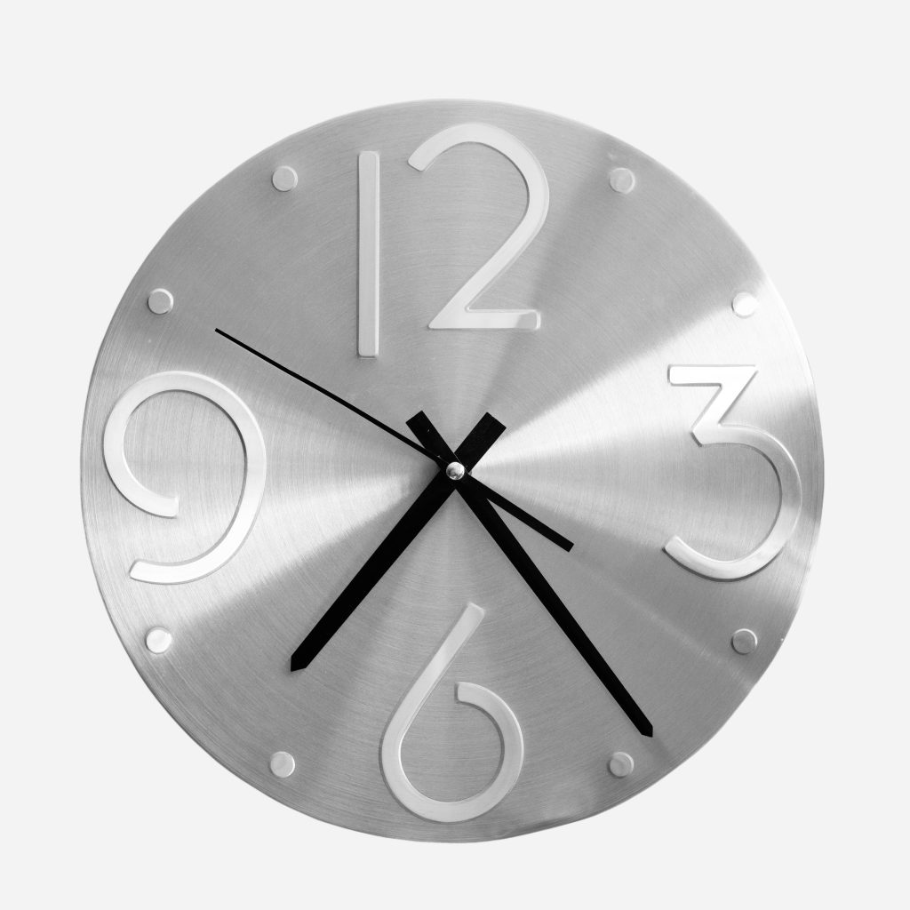 Cast Aluminum Numerals Wall Clock
