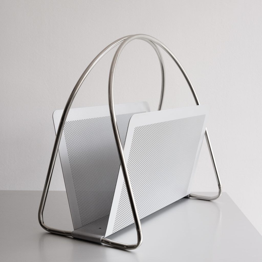 Italian Magazine Rack by Mascagni, Metal