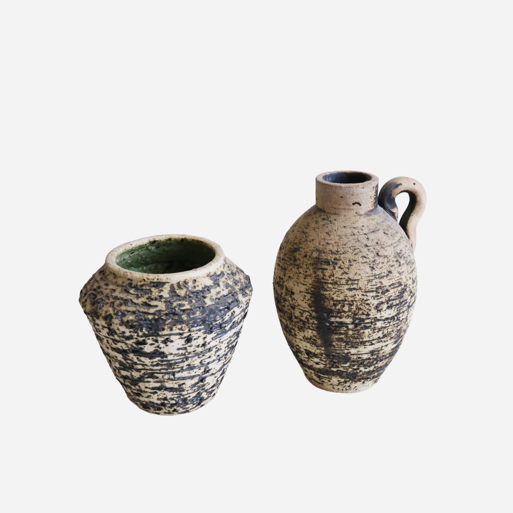 Set of Small Textured Ceramic Vessels
